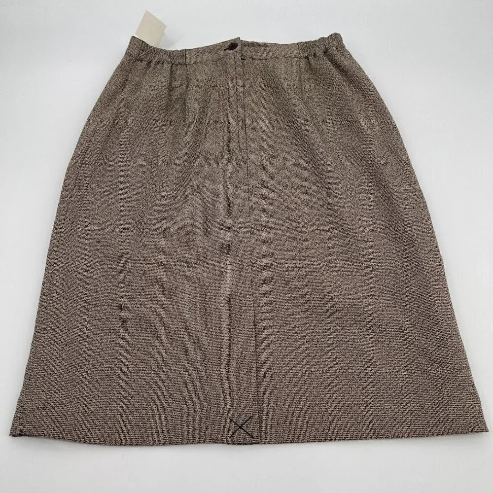 Sag Harbor Suit Skirt 10 Womens Brown Lined Straight Pencil Business Casual New